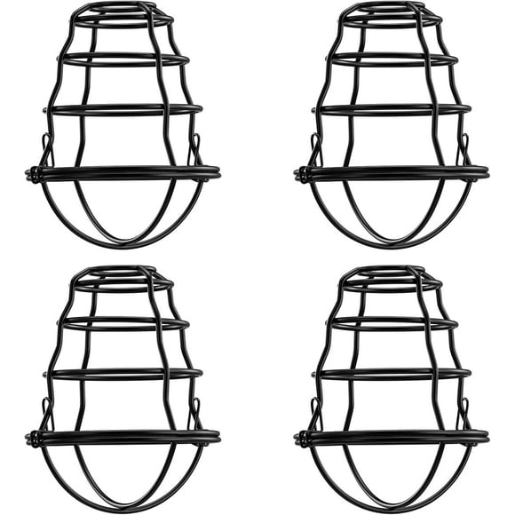 Light Bulb Cage 4 Pack, DIY Vintage Style Light Cage for Pendant Light Wall Lamp, Edison Lamp Guard, Industrial Lamp Cage, Wall Light Guard