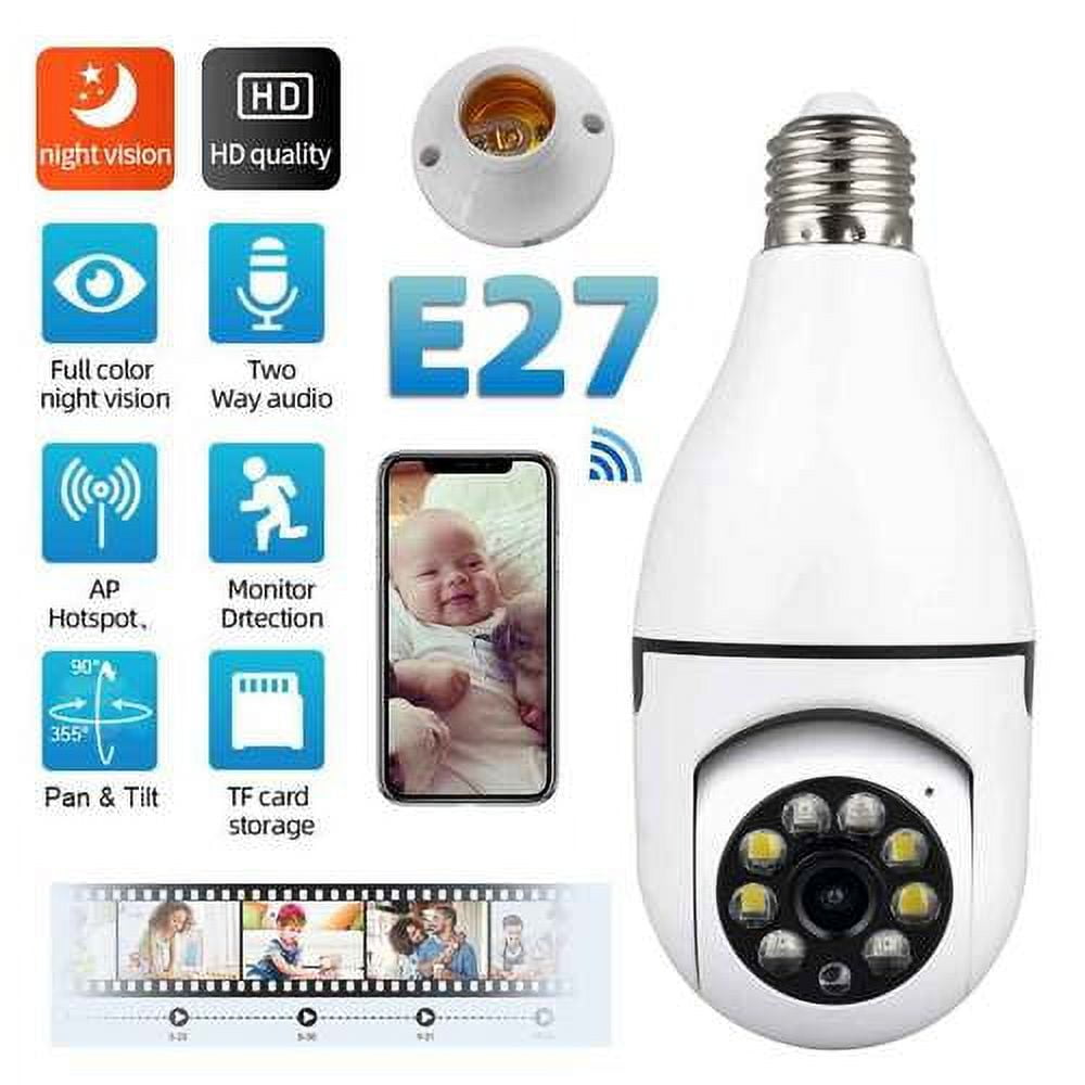 Light Bulb Camera,360Light Bulb Security Camera,2.4GHz Smart Wireless