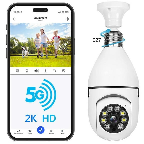 Light Bulb Camera, 4 Pack Security Camera 1080p, 360 Surveillance Camera (2.4GHz WiFi)