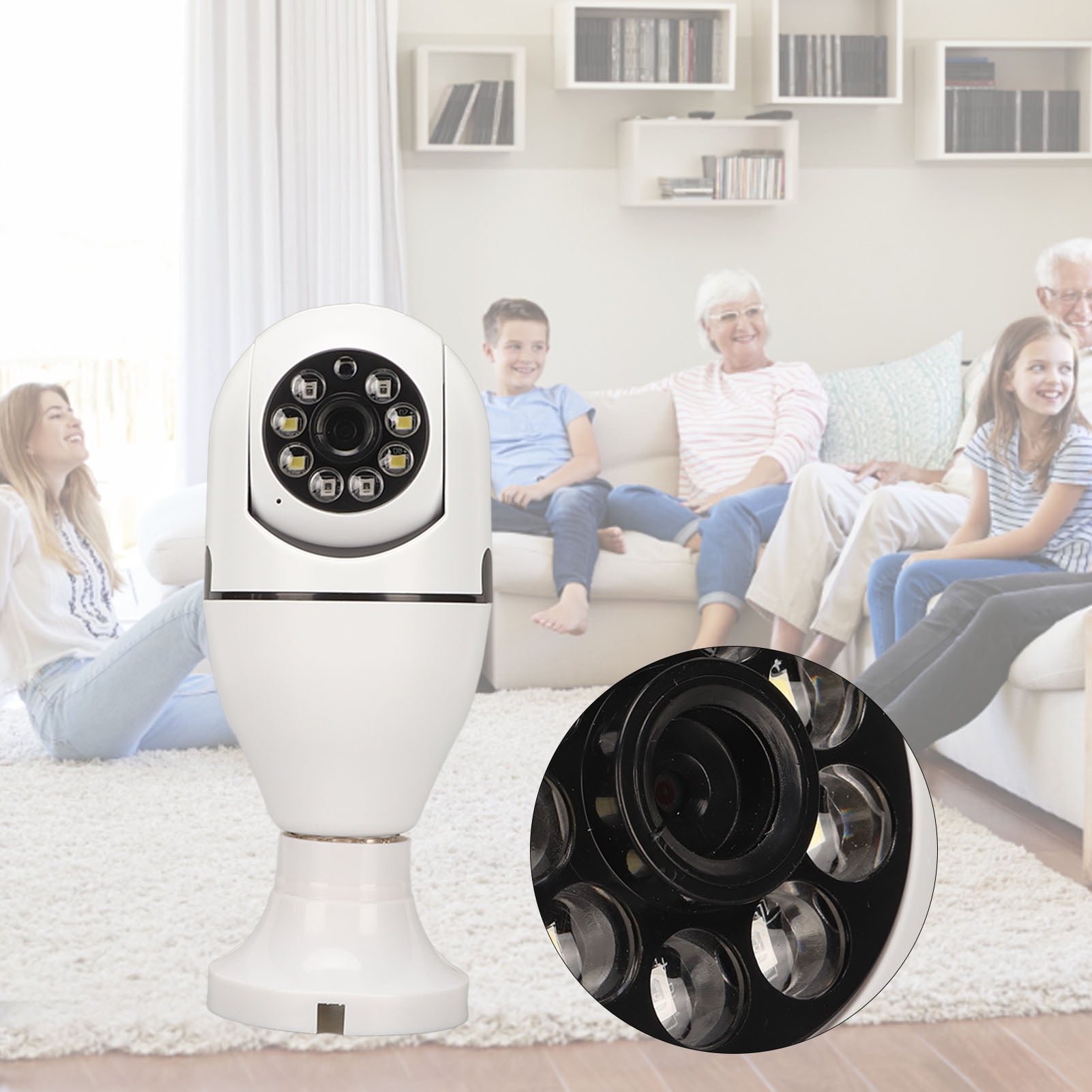 Light Bulb Camera, Light Socket Security Camera Motion Detection Ultra