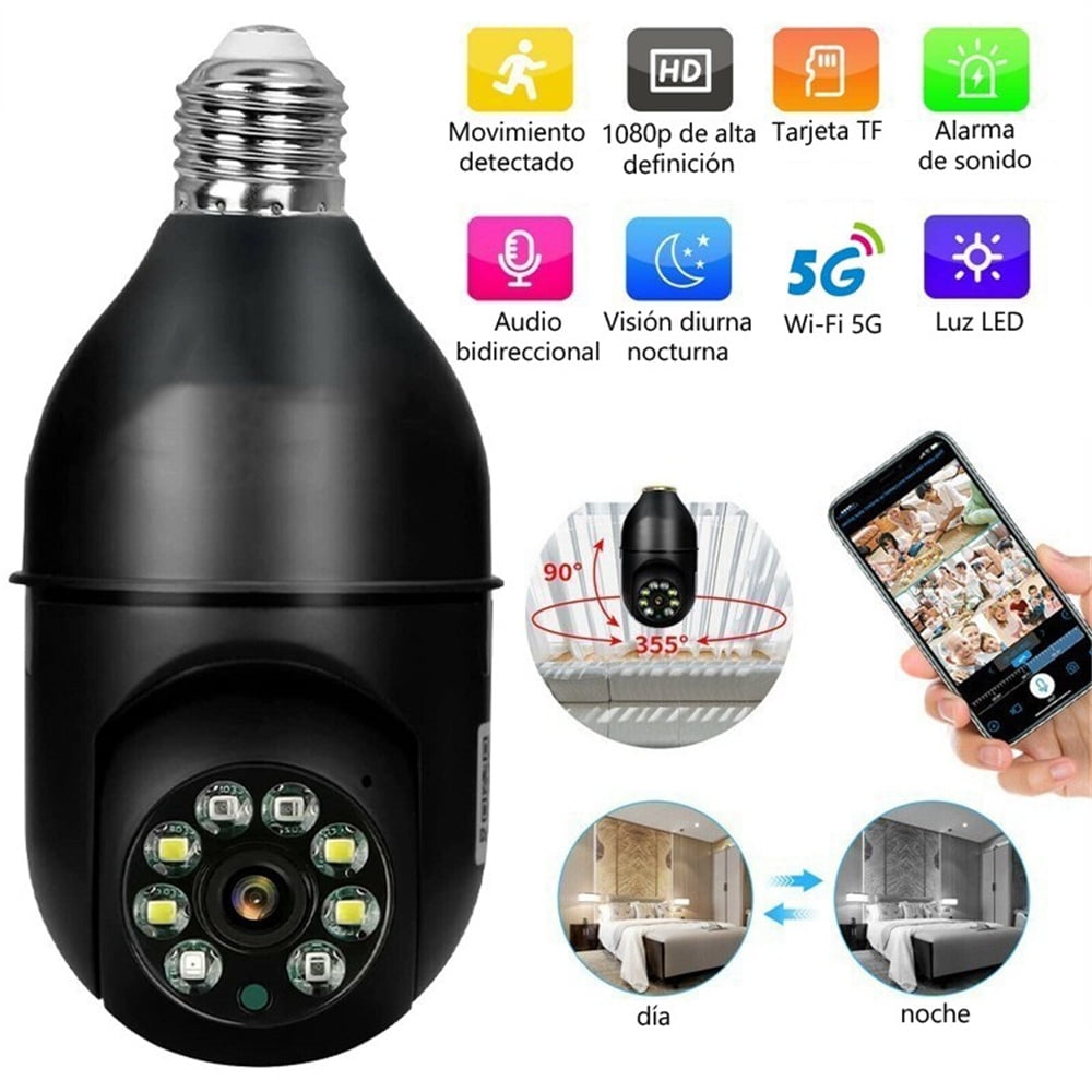 Light Bulb Camera WiFi Security Camera Indoor Camera System, 5G Home Camera , Real-time Voice ...