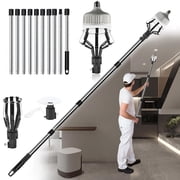 Light Bulb Changer for High Ceilings, 12FT Telescopic Extension Pole, Suction Cup Bulb Removal Tool, 8-Finger Cage Light Bulb Changing Pole, No Ladder Needed
