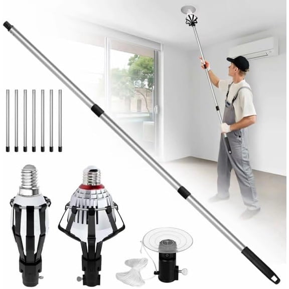 Light Bulb Changer High Ceilings - Light Bulb Changer with Extension Pole Light Bulb Changer with Baskets and Suction Cup Bulb Removal Tool for Household, Camping$$Tools & Hardware Other