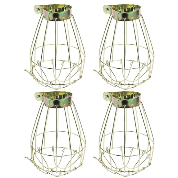 Light Bulb Covers for Ceiling Lights 4 Pcs Old Fashioned Retro Decor Hanging Lamp Dining Room Lighting Metal Guard