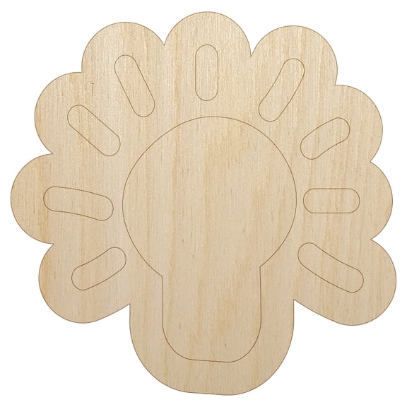 Light Bulb Idea Doodle Wood Shape Unfinished Piece Cutout Craft DIY Projects - 4.70 Inch Size - 1/8 Inch Thick