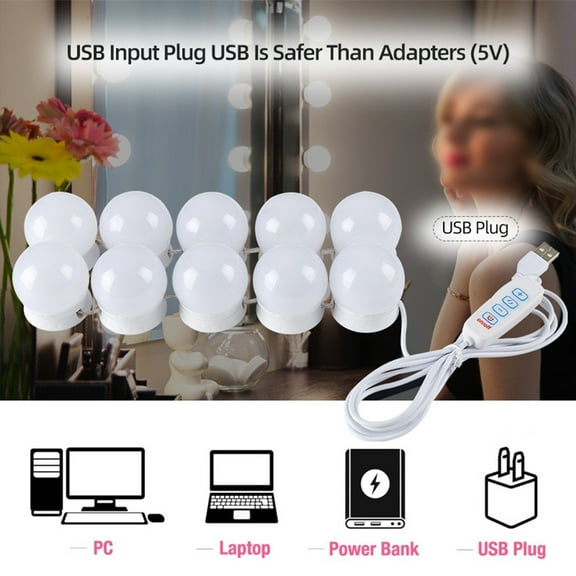Light Bulb,Makeup Mirror With Mirror Dimmable Makeup Led Vanity Mirror Fill Usb And 10 Fill Usb Temperatures 10 Fill 3 Color Temperatures With 3 Color Mirror With 3 Usb And Play