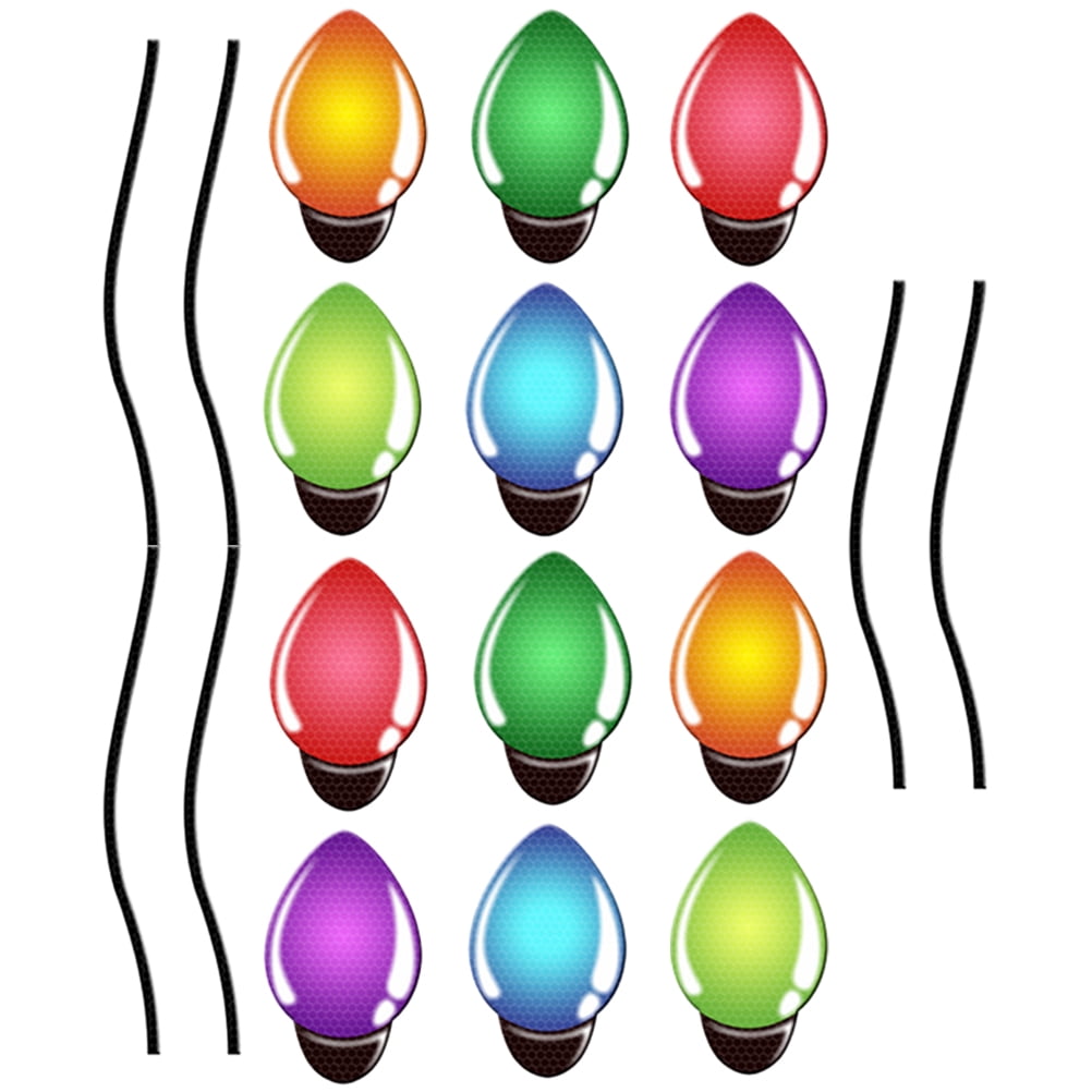 Light Bulb Reflective Stickers Christmas Lights for Car Pvc