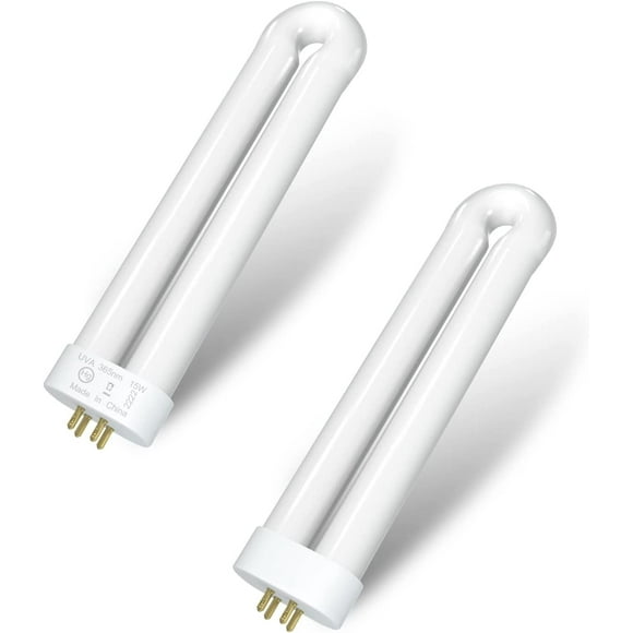 Light Bulb Replacement for 15W Bug Zapper with 4-Pin Base, Ful 15W-BL U Shaped Twin Tube Bulb for T6 Insect Attracting Lamp, 2 Pack