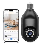 Light Bulb Security Camera, 1080P Lightbulb Cameras for Home Security Outdoor, 2.4G WiFi Wireless Security Camera, Two Way Talk, Full Color Night Vision, Audible Alarm, Easy Installation