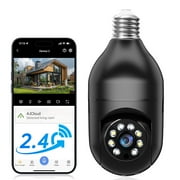 Light Bulb Security Camera, 1080P Lightbulb Cameras for Home Security Outdoor, 2.4G WiFi Wireless Security Camera, Two Way Talk, Full Color Night Vision, Audible Alarm, Easy Installation