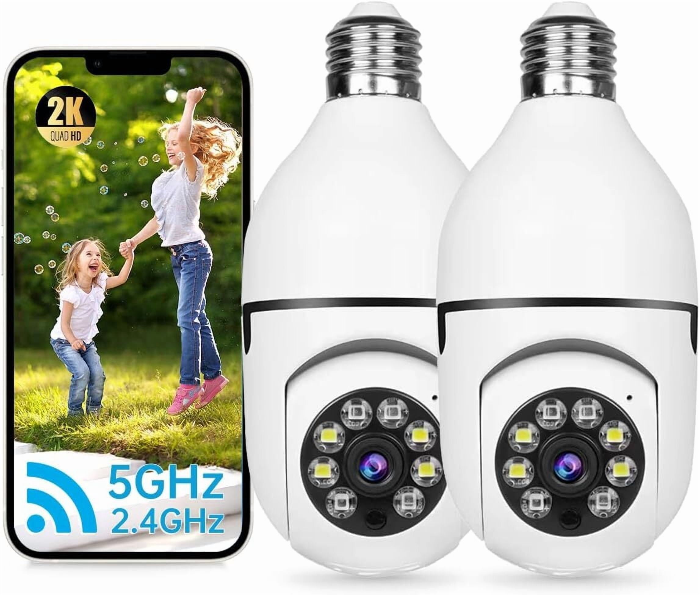 Light Bulb Security Camera -5G& 2.4GHz WiFi 2K Security Cameras ...