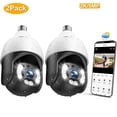 thumbnail image 1 of Light Bulb Security Camera Outdoor Waterproof 2K, 2.4GHz Wireless WiFi Light Socket Security Camera, 5MP Smart Cam with Color Night Vision Human Motion Detection IP65 Works with Alexa Google 2Pack, 1 of 10