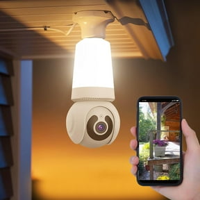 Light Bulb Security Camera WiFi Indoor/Outdoor Cam with Socket, AI Human Detection, Live View, 2-Way Audio, LED Smart Cameras for App Remote Control, V380 PRO