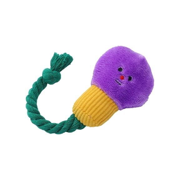 Light Bulb Shape Pet Chew Toy Squeaky Plush Doll Cotton Rope Teething Toy for Boredom Dog Teething Relief Entertainment