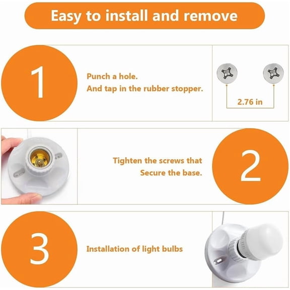 Light Bulb Socket with Cord,E26/ E27 Lamp Base Desktop 15ft Light Socket with Cord Light Bulb Base E26/ E27 Lamp Base Desktop 15ft Include Screw Cord On/Off Switch Hanging,Light Socket with Cord