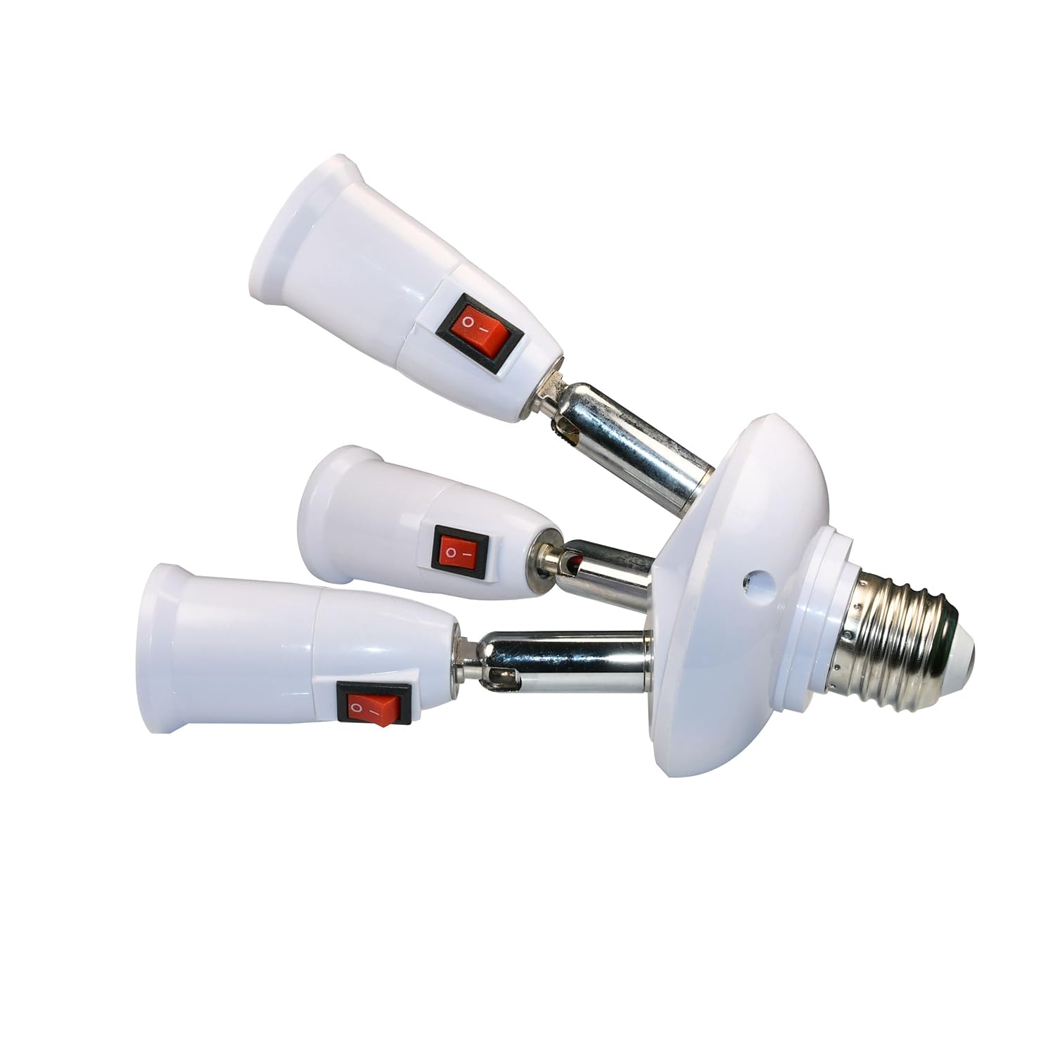Light Bulb Socket Splitter, 360 Degrees Adjustable3 in 1 E26/E27 Light