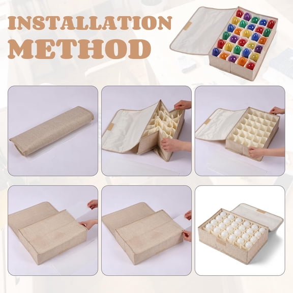 Light Bulb Storage Box Beige 2 Count