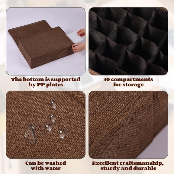 Light Bulb Storage Case Coffee 2 Count Organizer with Dividers