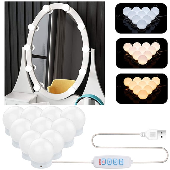Light Bulb,Temperatures 10 Fill Vanity Mirror Dimmable Fill Usb And 10 Fill Usb Mirror Dimmable Makeup Led Vanity Mirror 3 Color Temperatures Color Temperatures 10 Usb And Play Mirror With 3
