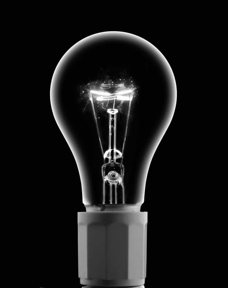 Light Bulb With Current Canvas Art - Eric Kulin Design Pics (26 x 34)