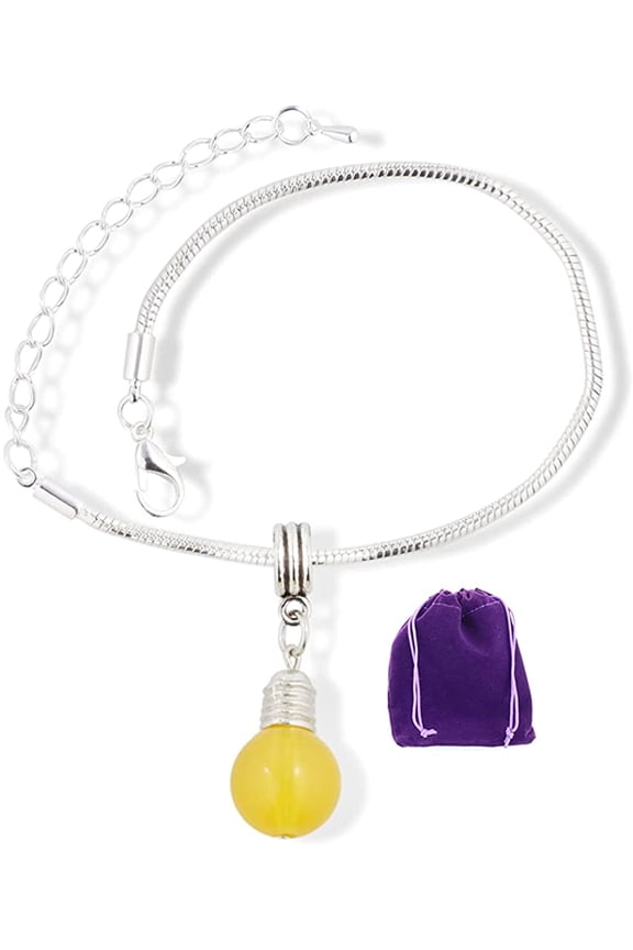 Light Bulb Yellow Snake Chain Charm Bracelet
