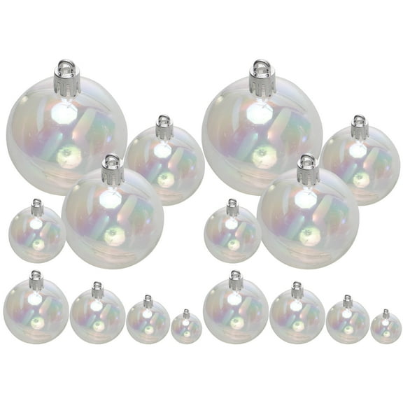18pcs Clear Plastic Fillable Christmas Ball Ornaments, Shatterproof Xmas Tree Balls for DIY Crafts, Wedding, Party Decorations