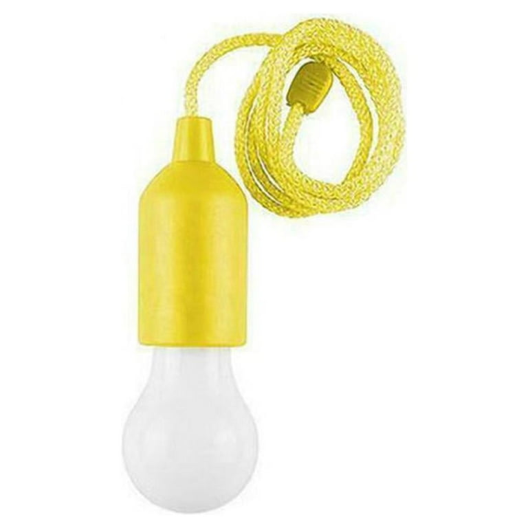 Light Bulbs On A Pull Rope Hanging Battery Operated Led Safety Kids Lights for Camping Room Closet Backyard Lighting Pull Cord Decor Indoor Outdoor Portable Handy Lamp for Playhouse Treehouse