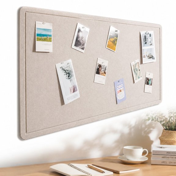 Light Camel Felt Bulletin Board, 15.7523.62 Inch SelfAdhesive Pin Board for Photos, Notes, Art Display, Dorm & Apartment Wall Decor