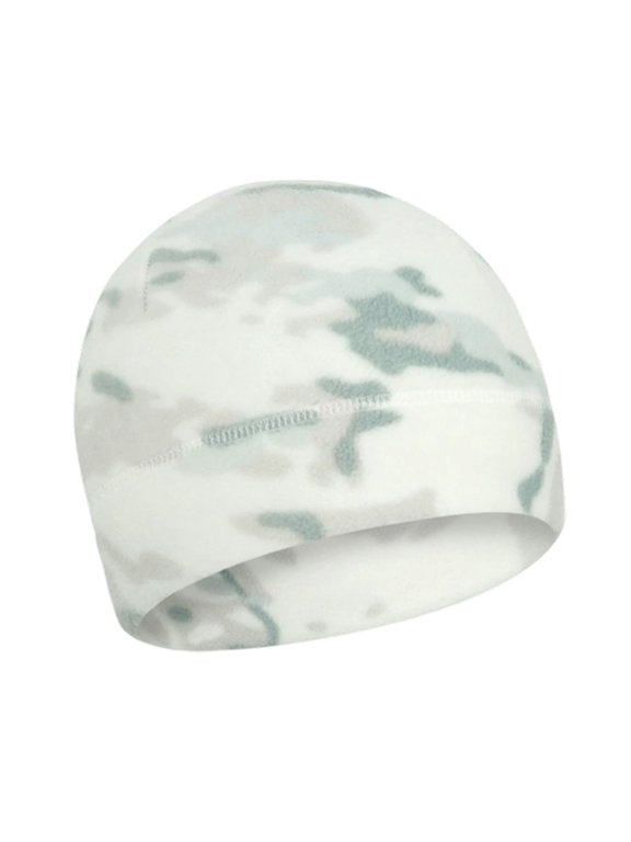 Light Camo Fleece Beanie, Warm Skull Cap Hat for Winter Outdoor Sports