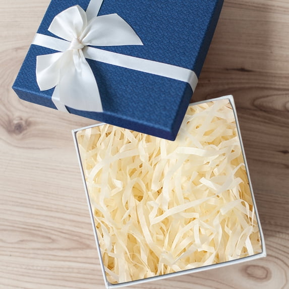 Light Champagne Crinkle Paper Shreds, Decorative Filler for Gift Baskets and Hampers