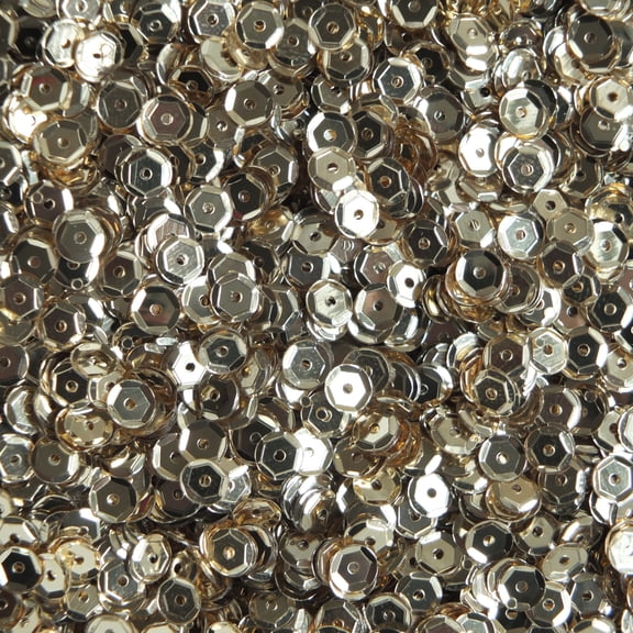 Light Champagne Gold Cup Sequins 5mm Shiny Metallic Made in USA