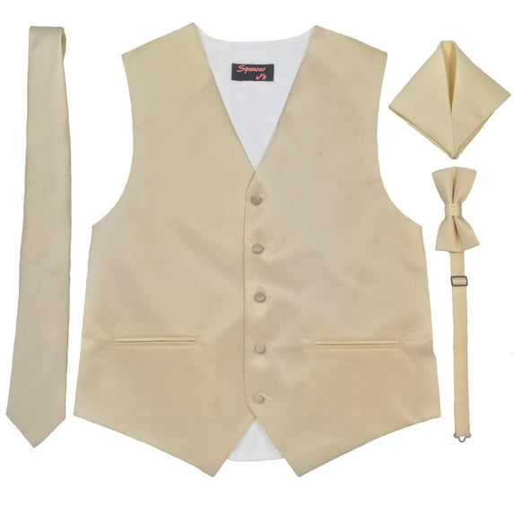 Light Champagne Men's Satin Vest Spencer J's - S