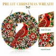 thumbnail image 1 of Light Up Christmas Diamond Art Beaded Wreath Kit Diy Christmas Pearl Diamond Painting With Led Lights Hanging Christmas Decorations For Home Front Door Wall Decor(9.84"), 1 of 4