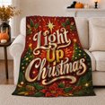 thumbnail image 1 of Light Up Christmas Golden Text Festive Holiday, Festive Holiday Scene, Warm Flannel Blanket for Living Room and Reading Nook, Art Lovers Christmas Gift, Festive Home Decor, 1 of 9