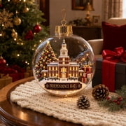 Light Up Christmas Ornament, Glowing Miniature Christmas Scene, Warm Lights Festive Trees Wrapped Gifts, Nostalgic Warmth, Perfect for Christmas Trees Ornament Stands Mantels Shelves Windows