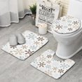 thumbnail image 1 of Light Christmas Snowflake Pattern Bathroom Rugs Sets 3 Piece,Toilet Cover Set,Absorbent Non Slip Bathroom Mats Sets with U-Shaped Contour Rug Toilet Rug Set, 1 of 5