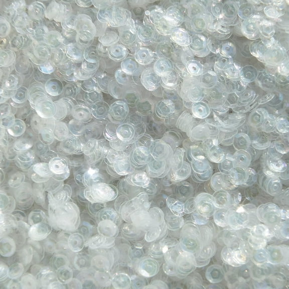 Light Clear Cup Sequins 4mm Crystal Rainbow Iris Iridescent Made in USA