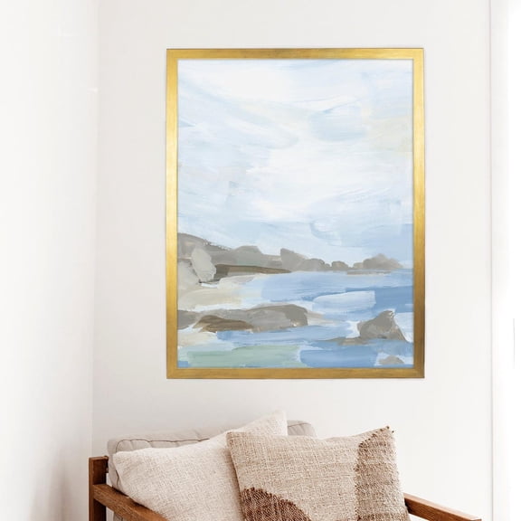 Light Coastal Abstract Beachscape Art Or Art, Unframed Paper Print