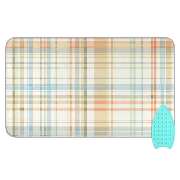 Light Color Plaid Ironing Mat Blanket Portable Travel Ironing Pad Heat Resistant Pad 47.2" x 27.6