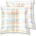 thumbnail image 1 of Light Color Plaid Throw Pillow Covers Pillowcases 16 x 16 Inch Home Decor 2 Packs for Bedroom Sofa, 1 of 6