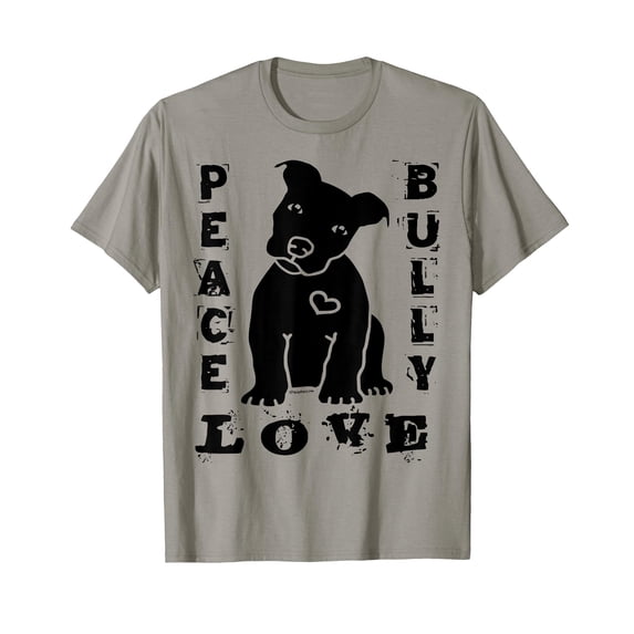 Light-Colored Pitbull Love T-Shirt with Peace Love Bully Graphic for Dog Lovers