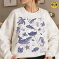 thumbnail image 1 of Light-Colored Sea Animal Sweatshirt for Summer Vibes with Ocean Nature Illustrations, 1 of 5