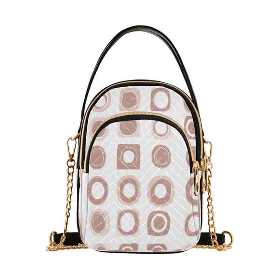 Light Colored Squares Pattern Women's Crossbody Handbags Leather Crossbody Bags Fanny Pack Chest Bag for Travel