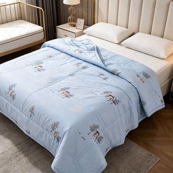 Light Comforter For Summer, Pure Cotton Material, Cool Summer Quilt, Washable Thin Bedding For Bedroom & Living Room