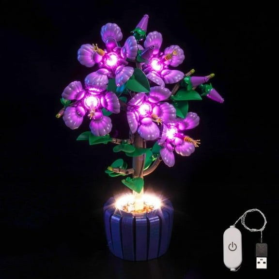 Light Compatible with Lego Hibiscus Flower Dcor, LED Lighting Compatible with Lego 10372, Light up Your Botanical Collection (Lights Only, Excluding Flower Set)
