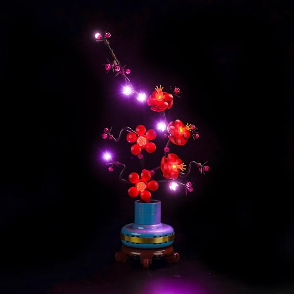 Light Compatible with Lego Icons Plum Blossom Flower Dcor, LED Lighting Compatible with Lego 10369, Light up Your Botanical Collection (No Model Set)