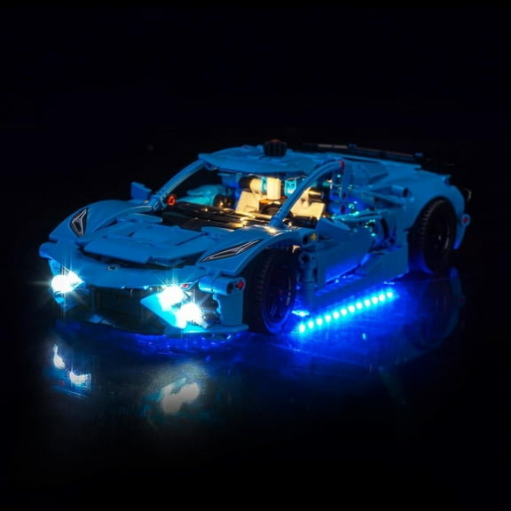 Light Compatible with Lego  Corvette Stingray Blue 42217 (Lights Only, Excluding Model) (Classic Version Light)