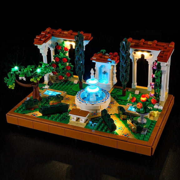 Light Compatible with Lego Icons Fountain Garden, LED Lighting Compatible with Lego 10359 (No Model Set) (Classic Version Light)