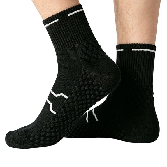 Light Compression Socks for Women Men Arch Support Athletic Cushioned Anti-Blister Comfort Terry Bottom Running Crew Socks 2 Pairs Multicolor-A