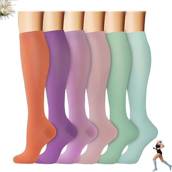 Light Compression Socks for Women & Men, Circulation Best Support Women's Compression Socks for Travel, Nurses, Running(M/L-A)